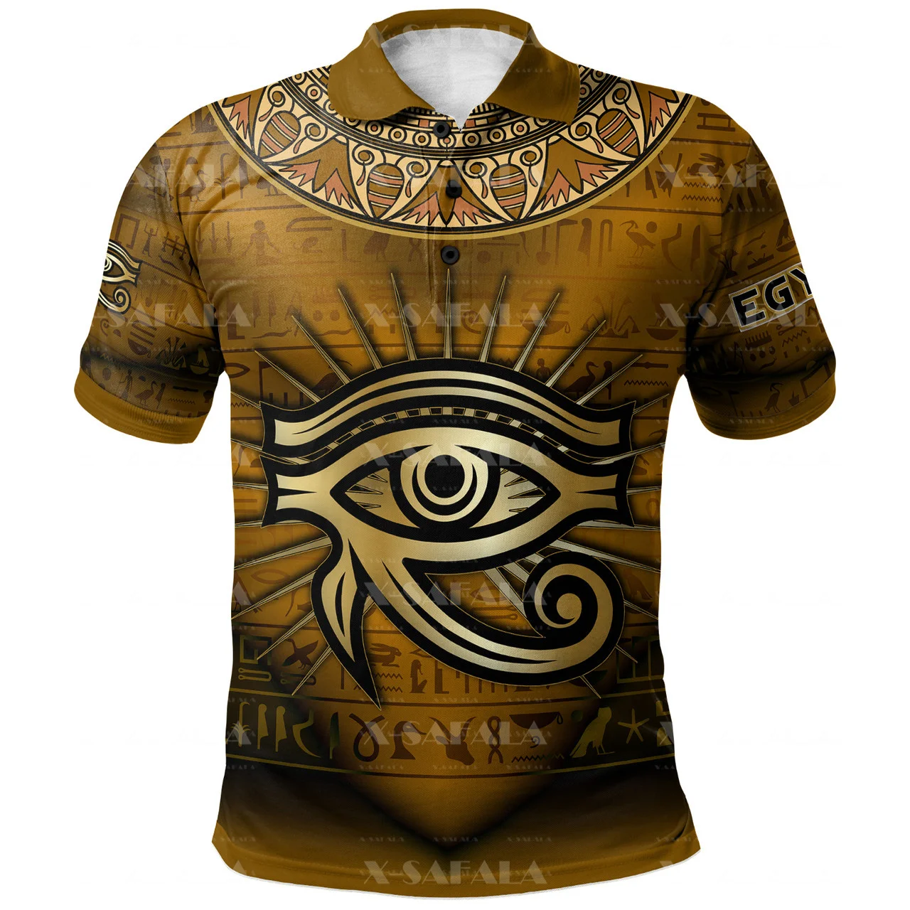 Africa Ancient Egyptian Pattern Custom 3D Print Polo Shirt Men Collar Short Sleeve StreetWear Casual Top New Summer Clothing