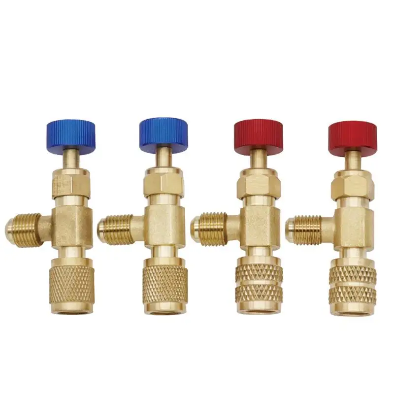Pure Copper Body Aluminum Handle R22 R410A Safety Valve, 1/4