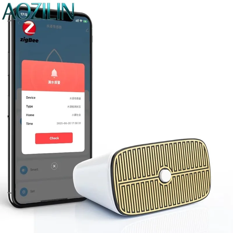AOZILIN IP67 Waterproof ZigBee Rain Flood Detector Wireless Security Alarm Sensor Compatible With SMATRUL Tuya Smart Life APP