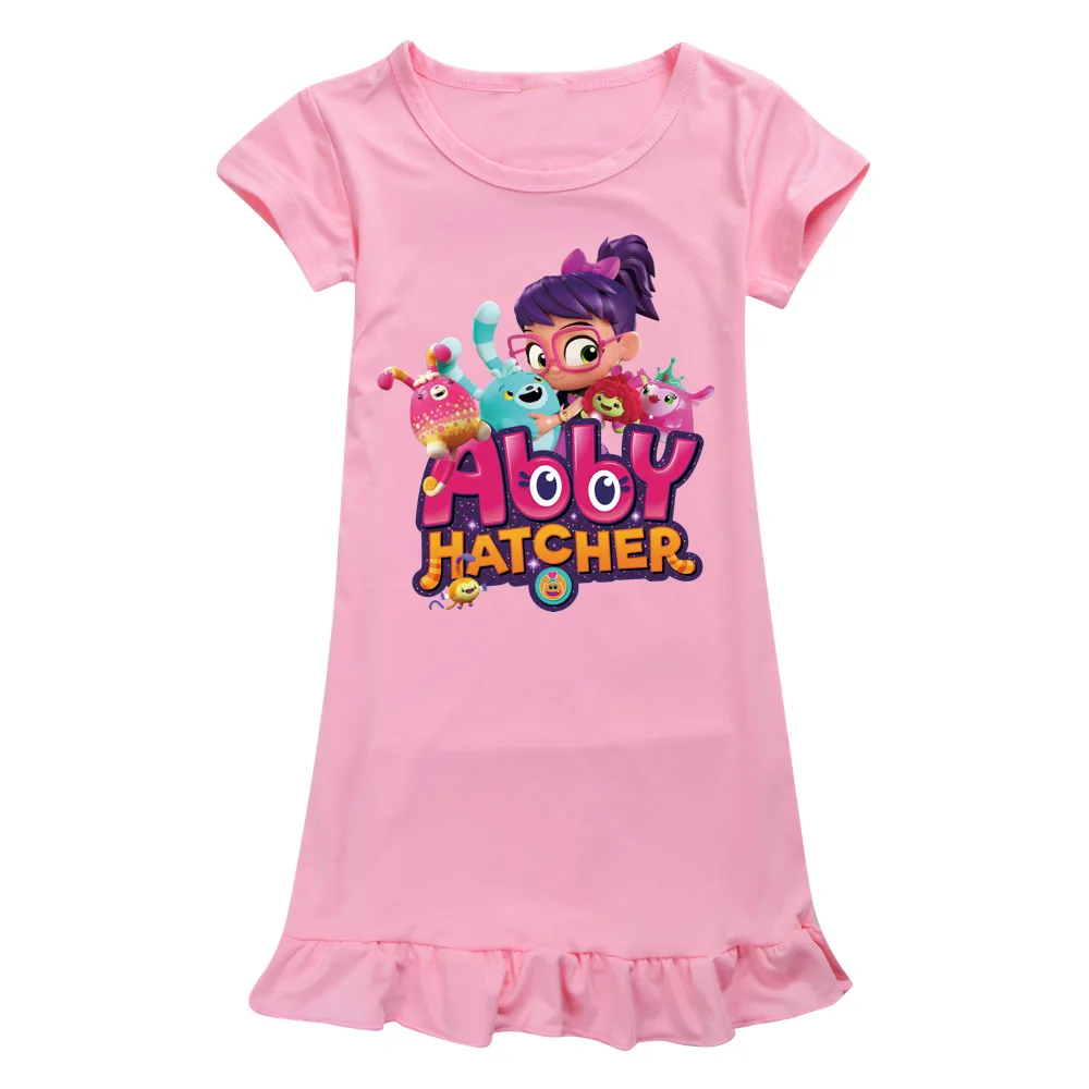 Vestido de verão para a menina princesa festa de férias dos desenhos animados abby hatcher camisola crianças traje para crianças roupas de vestido 2-12t