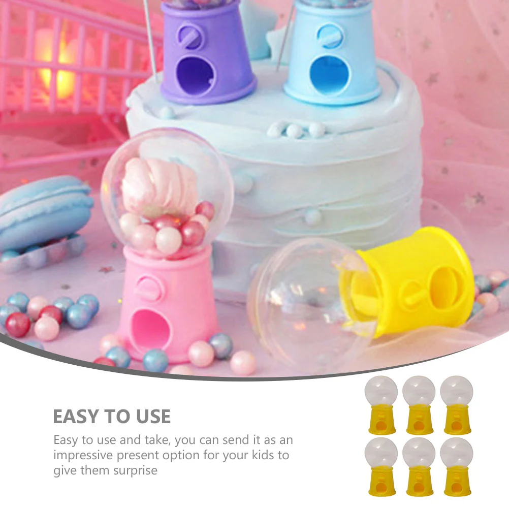 6 Pcs Mini Machine Kids Candy Catcher Gumball Machines Bubble Gumballs Small Plastic Dispenser Lovers Phones for