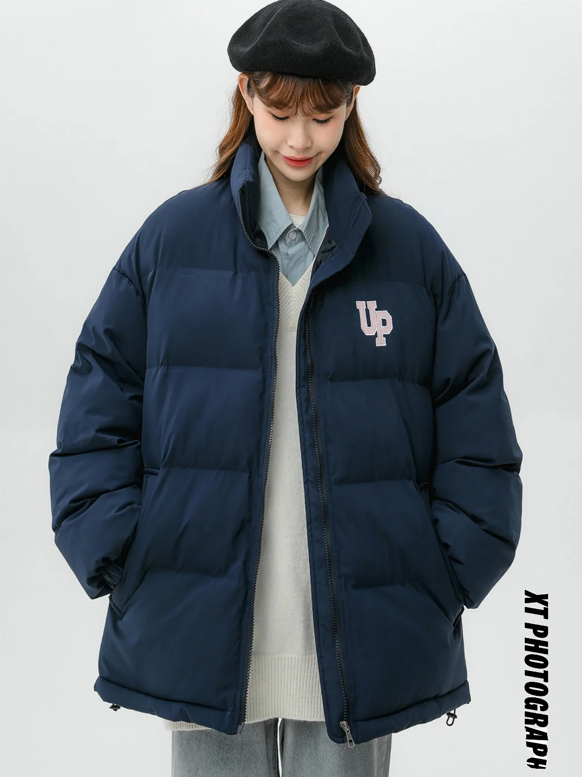 Thickened Down Cotton Jacket For Women In Winter 2023, New Design Cotton Jacket Oversize Cotton Coat Women