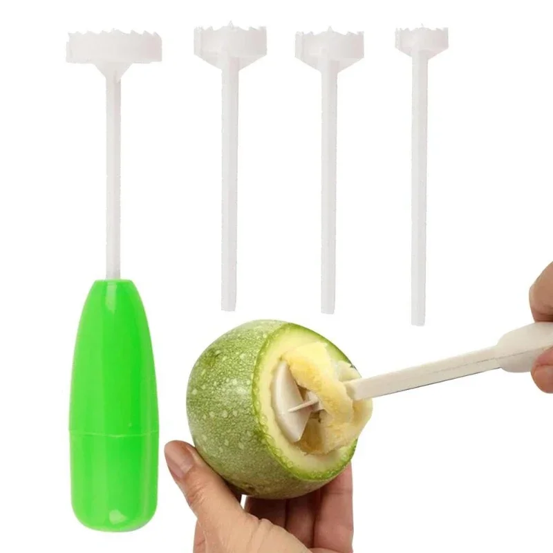 Fruit core scoop 4-piece set Zucchini corer Vegetable spiral cutter Digging device Vegetable and fruit corer tool Spiral cutter