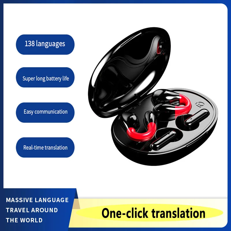 

Wireless couple earphones one box two translation earphones study abroad travel oral language learn real-time translation earbud