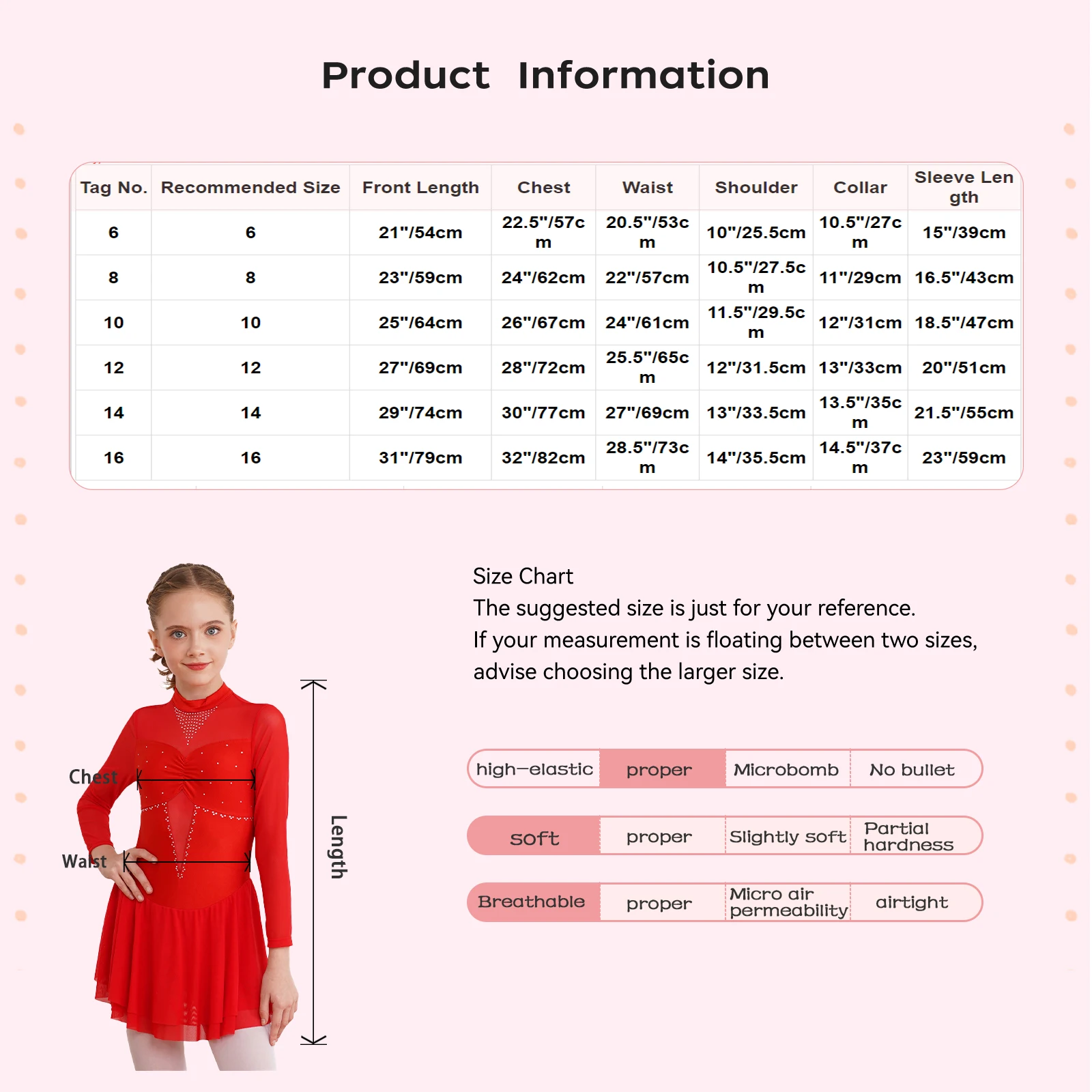 Lyrical Dress for Girls Kids Shiny Rhinestone Figure Skating Leotard Ballet Dress Mesh Long Sleeve Gymnastic Performance Costume