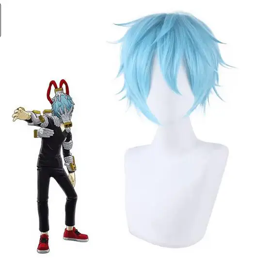 Cosplay Wigs My Hero Academia Shigaraki Tomura Blue Wig Baku no Hero Midoriya Shoto Fighter Cosplay Wigs 35cm