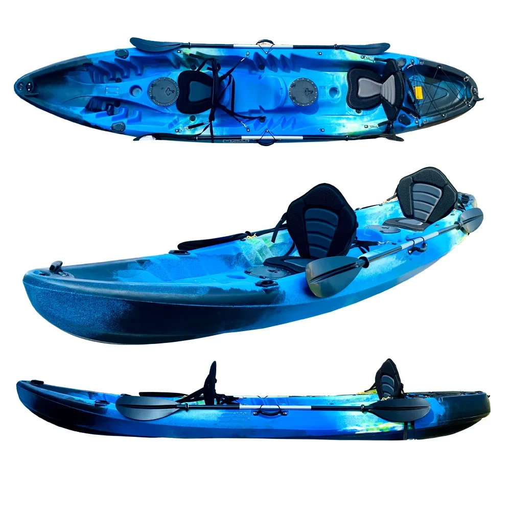 12.3ft Motorized Kayak For Tandem 2+1 Person Paddle Kayak Fishing For Recreational And Racing