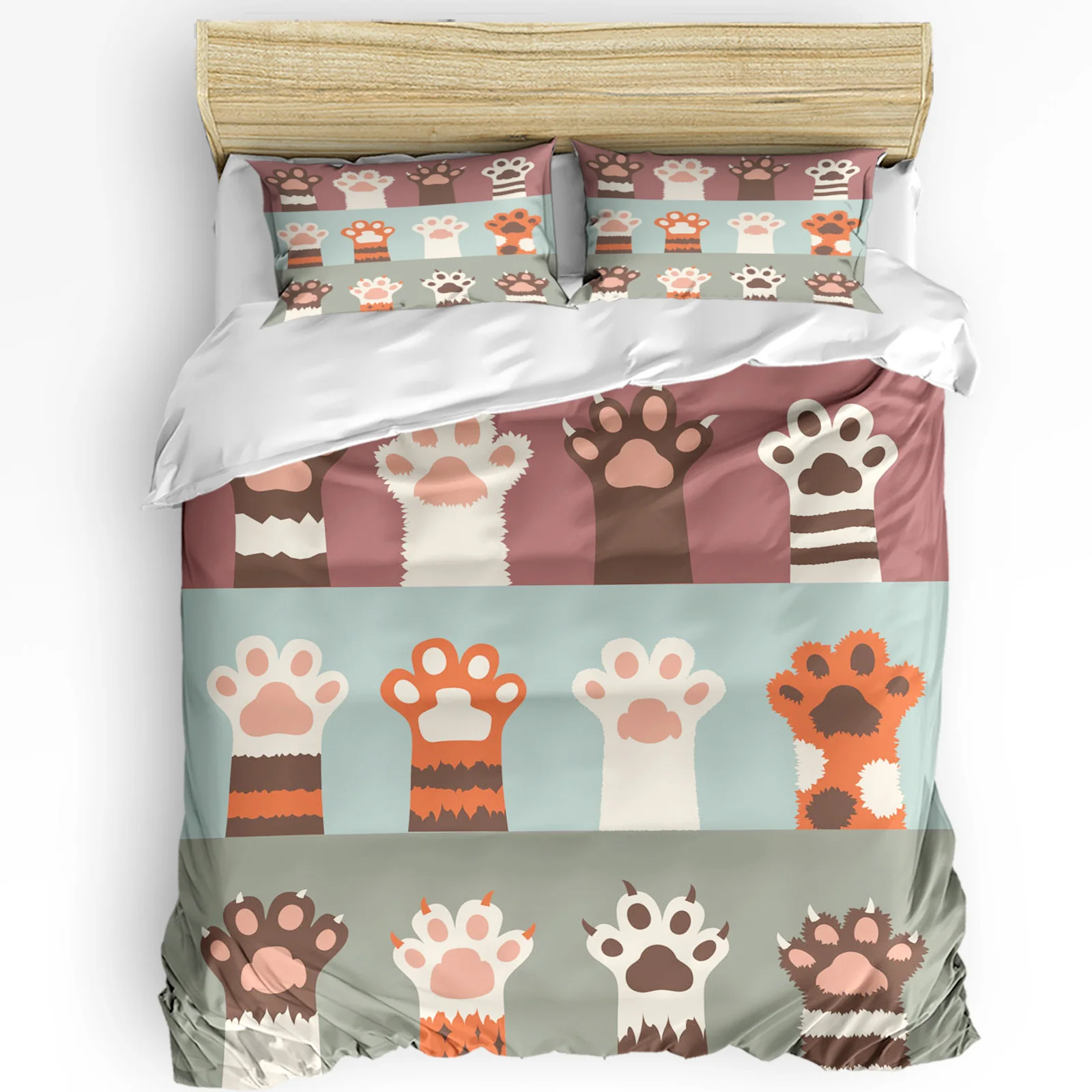 

Animal Multi Color Cat Printed Comfort Duvet Cover Pillow Case Home Textile Quilt Cover Boy Kid Teen Girl 3pcs Bedding Set
