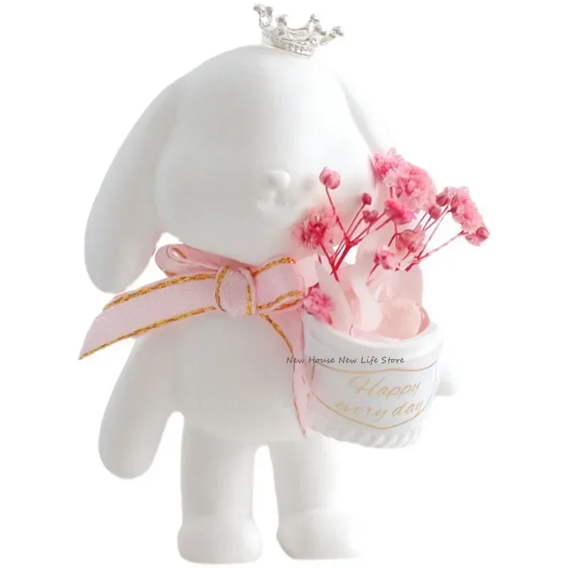 Rabbit Silicone Candle Mold Easter Animal Cute Rabbit Aromatherapy Plaster Soap Resin Mould 3D Crafts Casting Tool