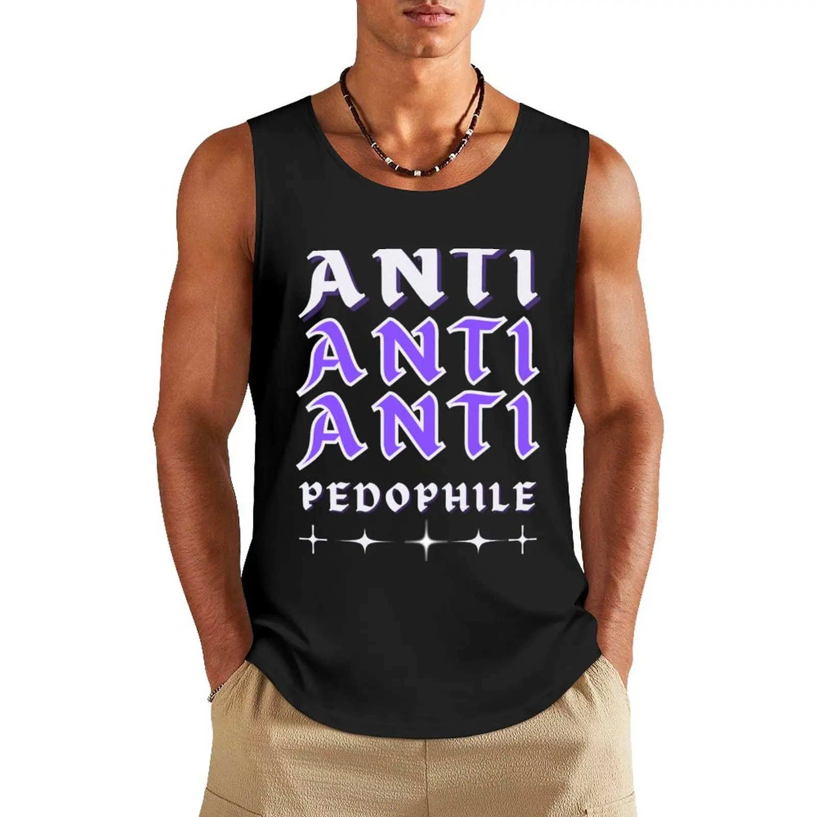 

Anti pedophile Tank Top Man sleeveless shirt Vest for boy