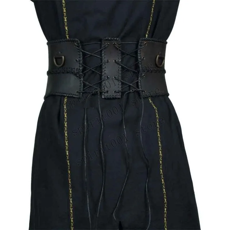 Mittelalterlicher keltischer Ritter, Kriegsgürtel, gestrickt, schwere Rüstung, Bund, einzigartiges Kostüm, Herren, Steampunk, Dress Up, Leder, Cosplay-Zubehör