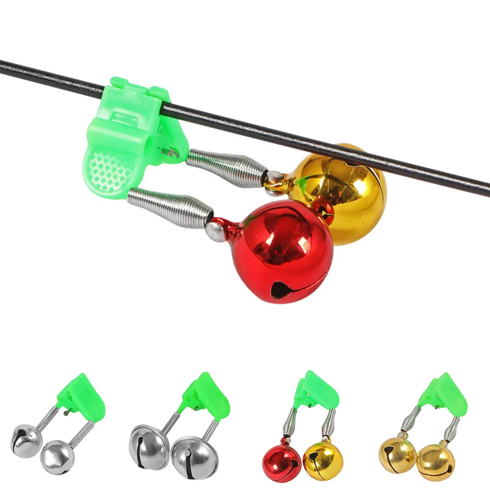 1 Pcs Fishing  Whiskers Rod Bell Rod Clamp Tip Clip Bells Ring Green ABS Lake Fishing Fishing Outdoor Metal Supplies