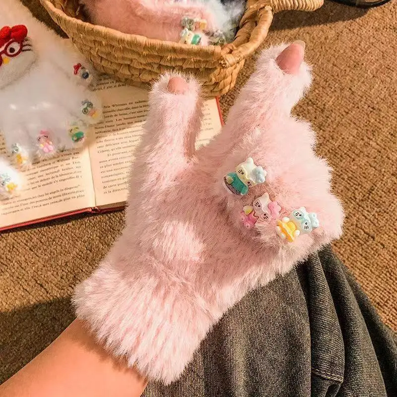 قفازات Sanrios للفتيات Hello Kittys Student قفازات ركوب الدراجات الدافئة المحمولة متعددة الاستخدامات مريحة لينة مطبوعة الإبداعية الساخن بيع #5