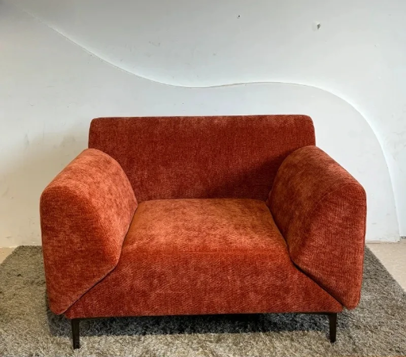 Italian American Home Antique Single Fabric Sofa Chair Italian Minimalist Casual Sofa Chair Armrest Rental House Small Sofa