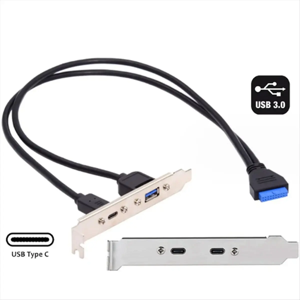 a16i-cabo-de-dados-usb-31-traseiro-de-5gbps-com-expansao-de-porta-20-pinos-para-type-c-femea-e-usb-30-femea-com-bezel-para-chassi-de-computador