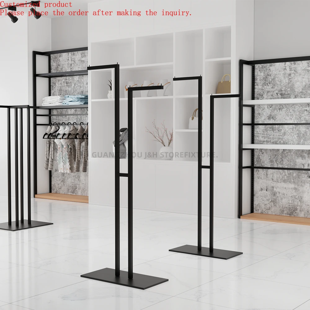 

New Product Design Good Price Clothes Display Hanger and Shoes Racks Shelf Black Hanging for Clothing Shop