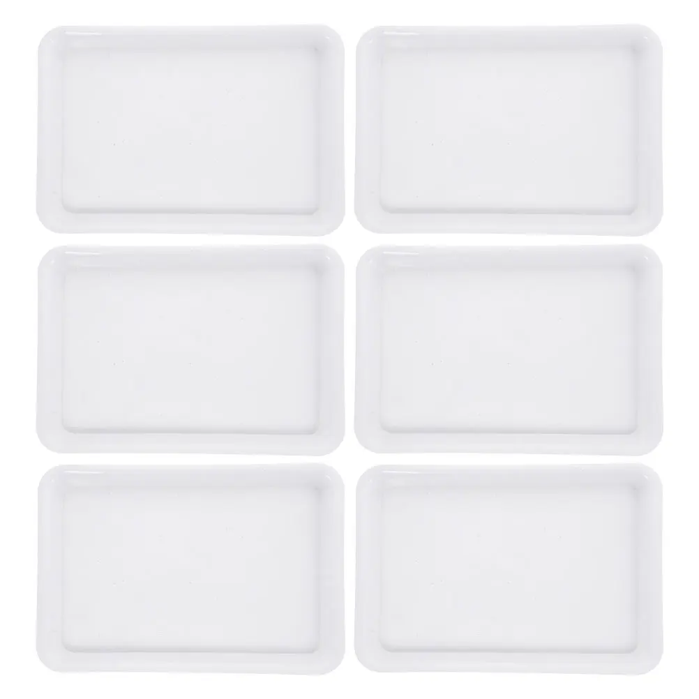 

6pcs Flower Pot Bases Rectangle White Saucer Tray Drip Trays for Plants Water Catcher Planting Drainage Bonsai