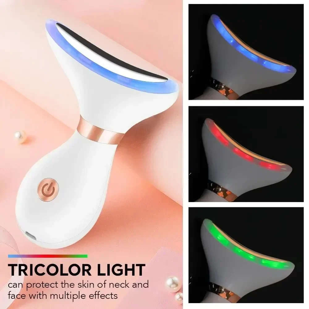 EMS Face Neck Lift Beauty Device Facial Massager Red Light Therapy Double Chin Remover Skin Rejuvenation Tightening Anti Wrinkle