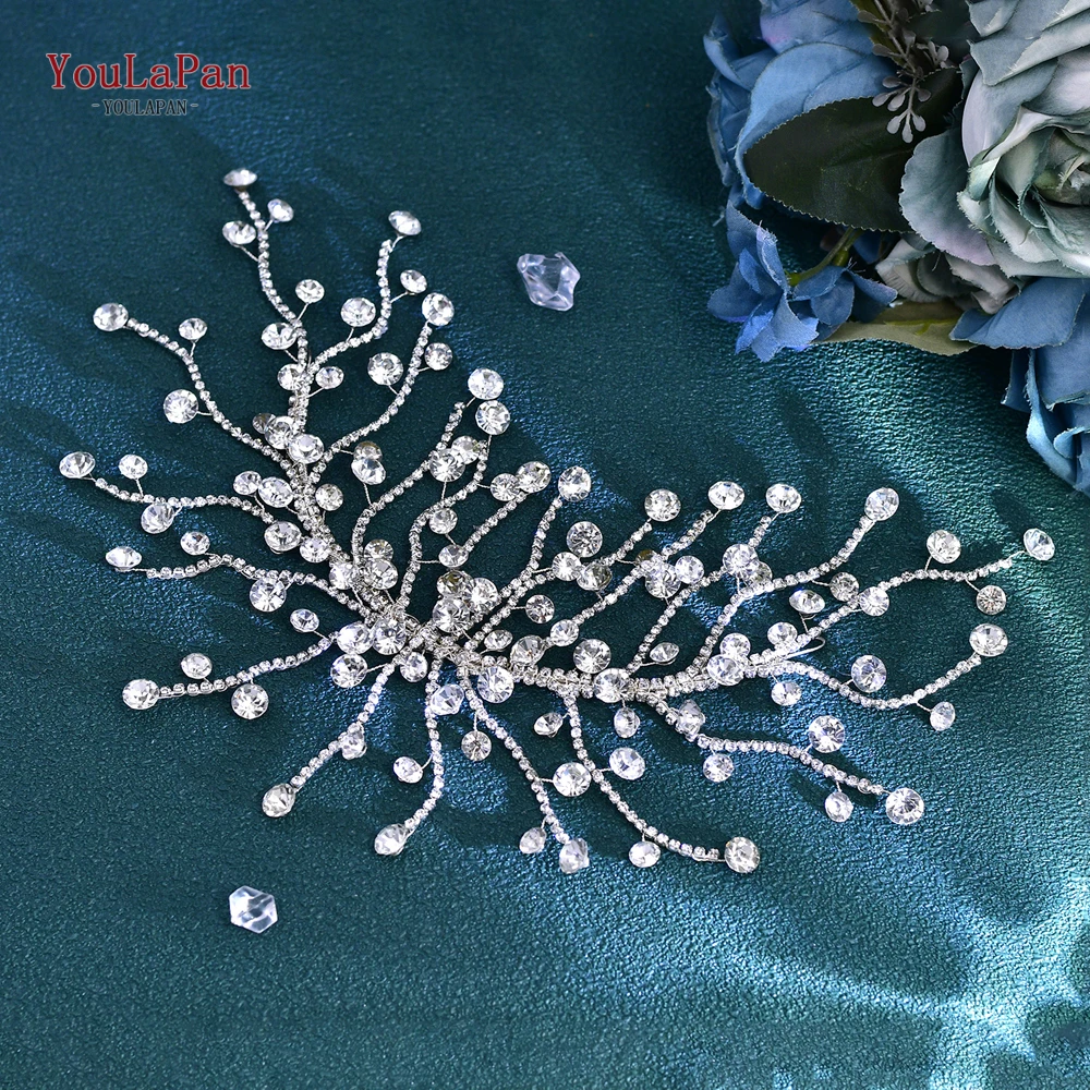 YouLaPan diadema de diamantes de imitación para mujer, tocado nupcial para boda, banquete, fiesta, accesorios para el cabello, banda para el cabello hecha a mano, HP729