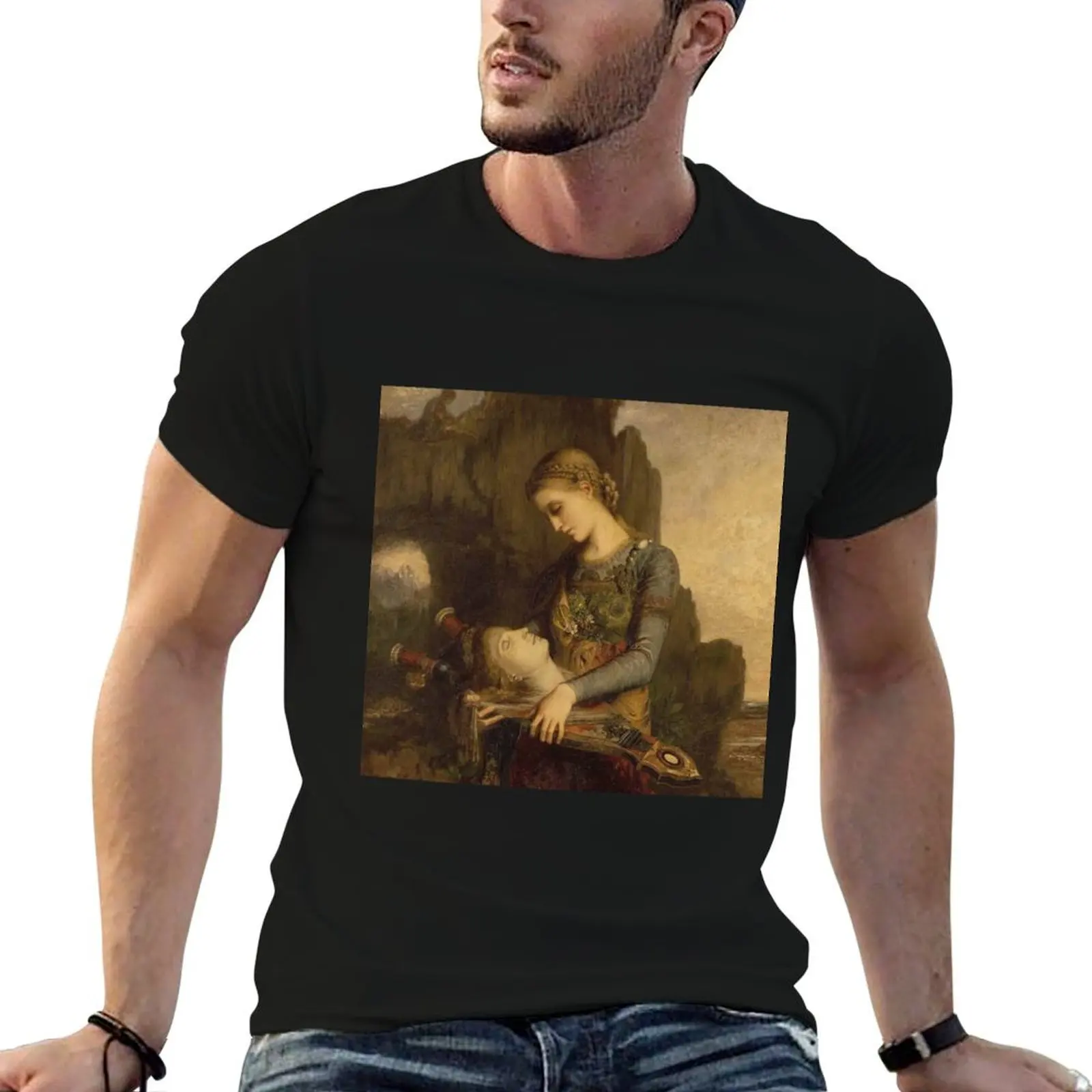 Maiden and head Vintage painting by Gustave Moreau Fitted Scoop T-Shirt new edition Blouse men clothes