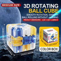 3D Maze Magic Cube Puzzle - Transparent Six-sided Speed Cube Educational Toy for Children Birthday Christmas Gift