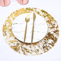 Round Gold Placemats Metallic Gold Foil Table Mats Disposable Fall Table Mates Dining Table Wedding Birthday Party Decorations