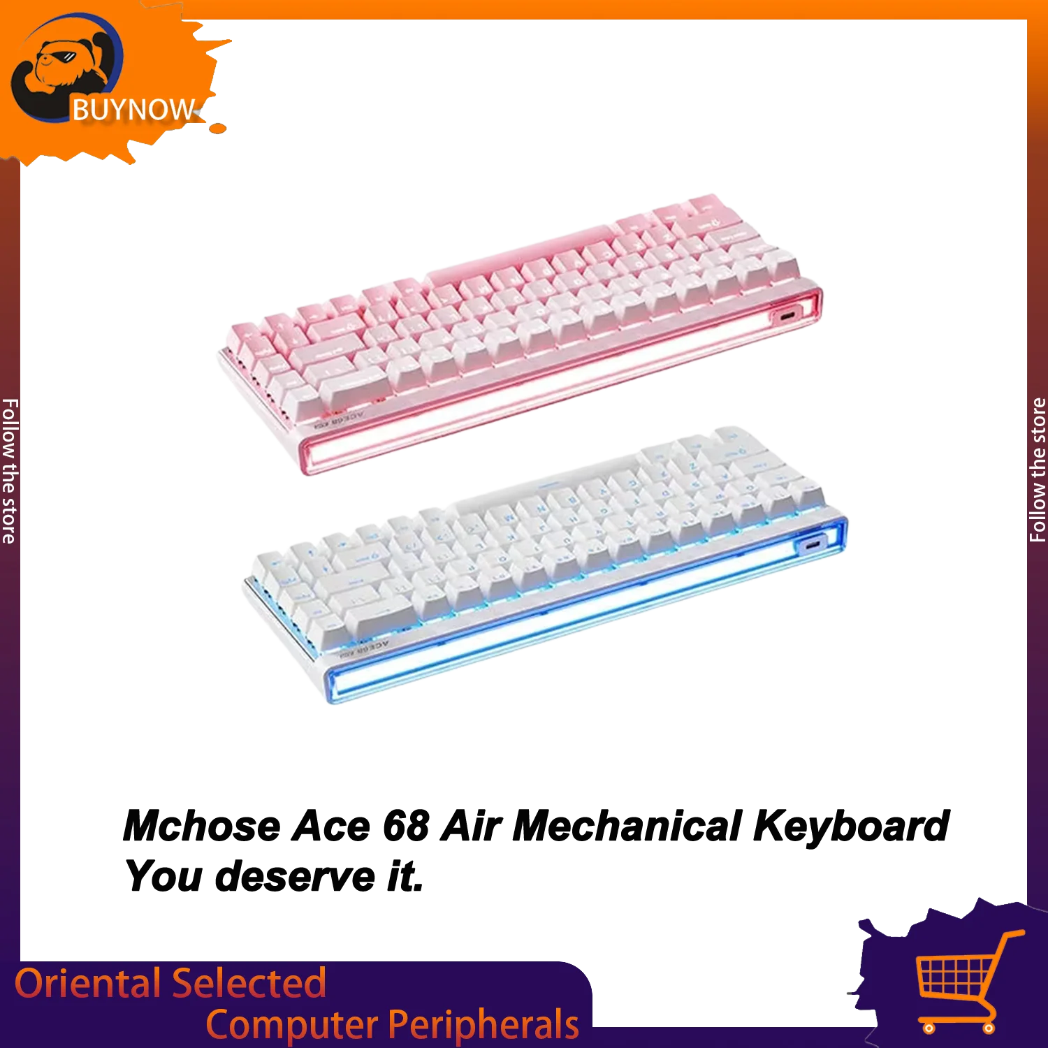 

Mchose Ace 68 Air Mechanical Keyboard Wired Esports Customized Low Latency 0.01mm 0.1ms RGB CNC PCB Magnetic Switch PC Gaming