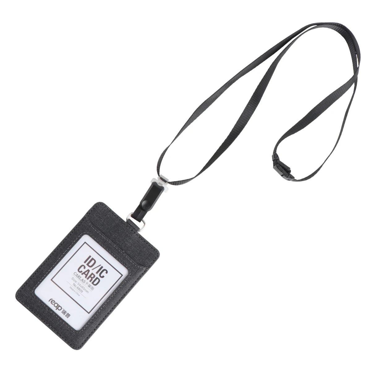 

Cloth Badge Holder Pass Case Pouch Detachable Lanyard 3 Slots Fabric Secure Plastic Window ID Card Accessories