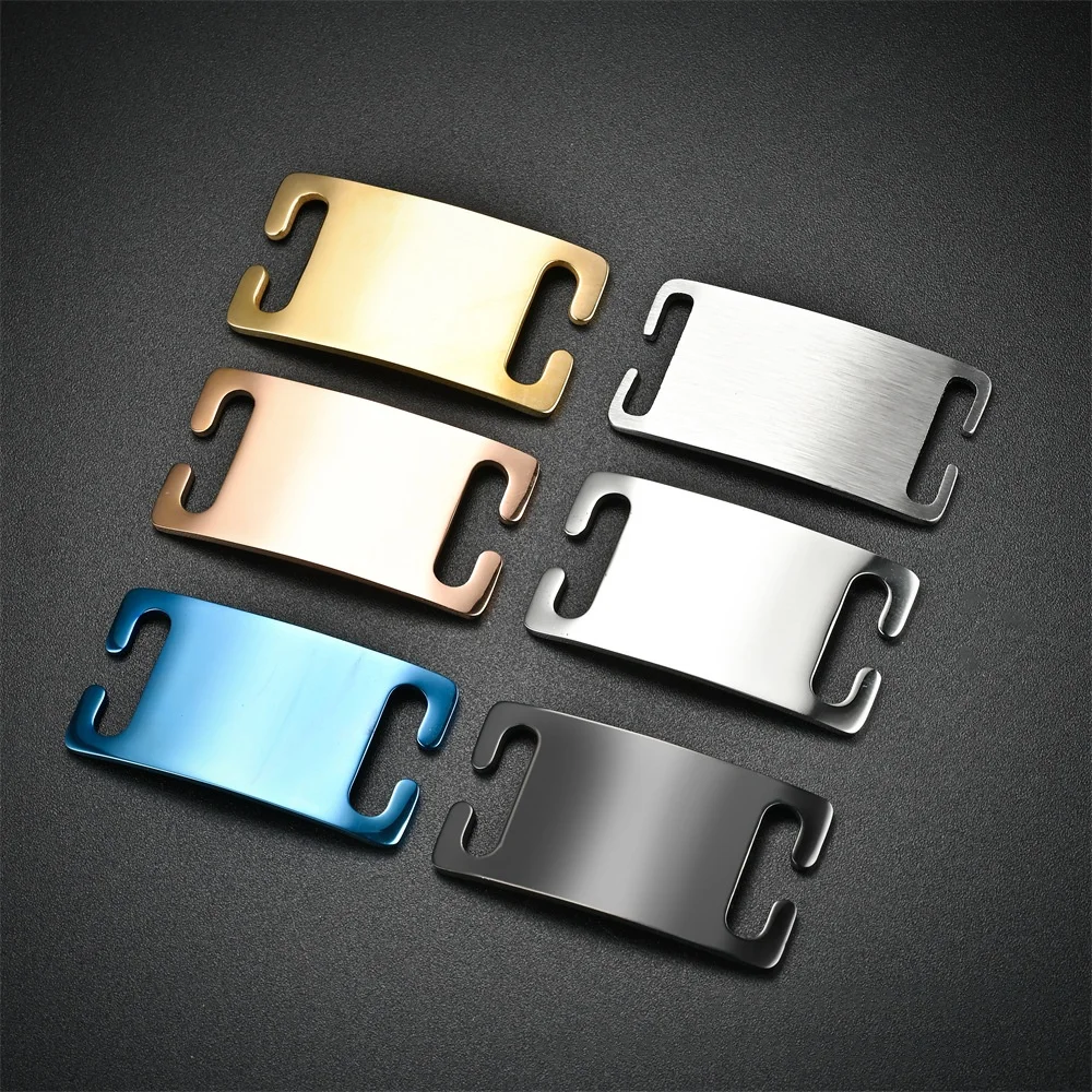 10Pcs Mirror Polishing Pet Dog Cat Id Tag Stainless Steel Blank Rectangle Plate Customized Engraving Metal Anti-lost Nameplate