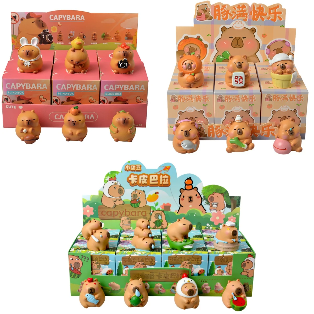 

Hot Selling New In Anime Original Box 3 Series Capybara Blind Box Cute Cartoon Doll Desktop Ornament Children's Gift