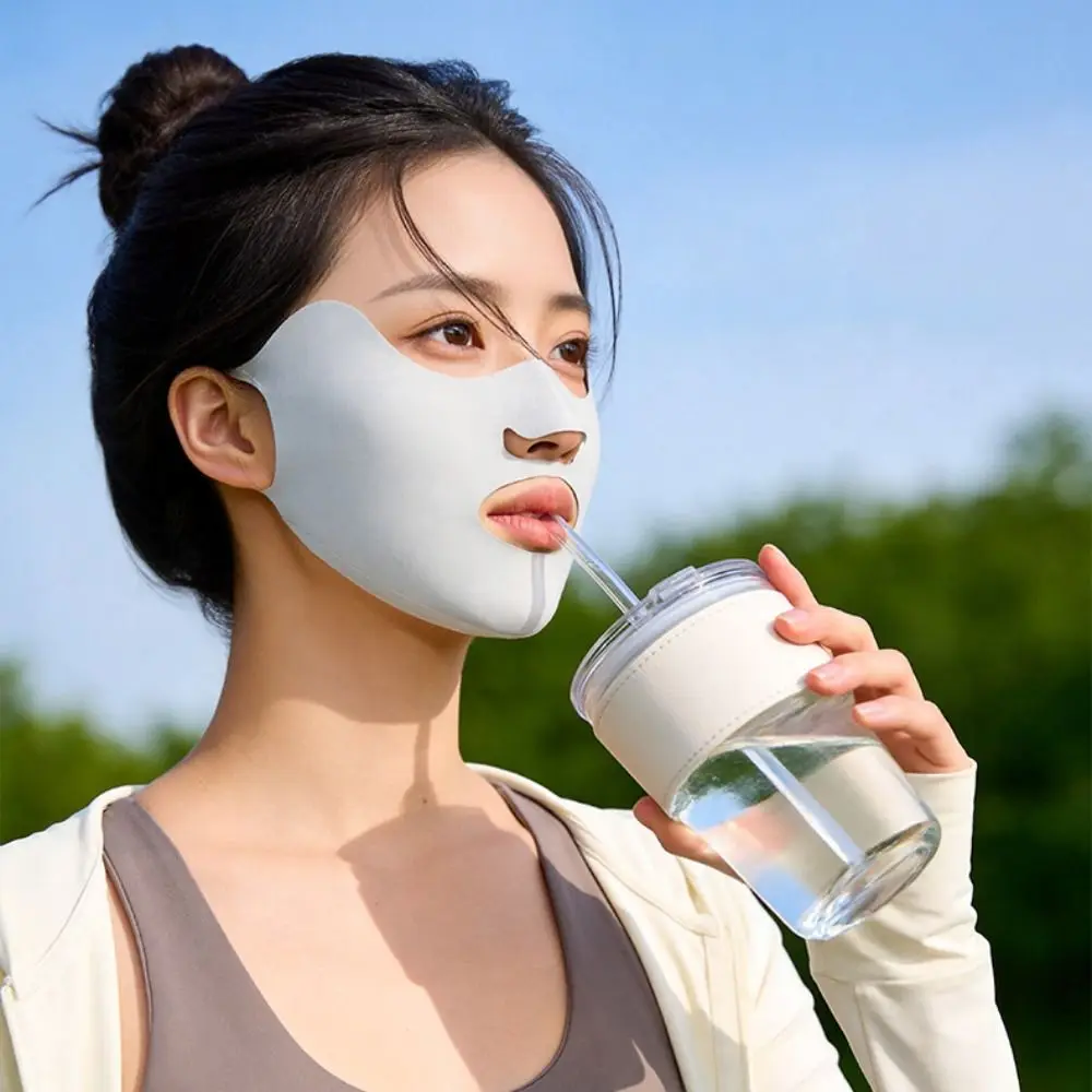 

Elastic Summer Ice Silk Mask Breathable Thin Sunscreen Mask Solid Color Sunshade Face Gini Mask Fishing