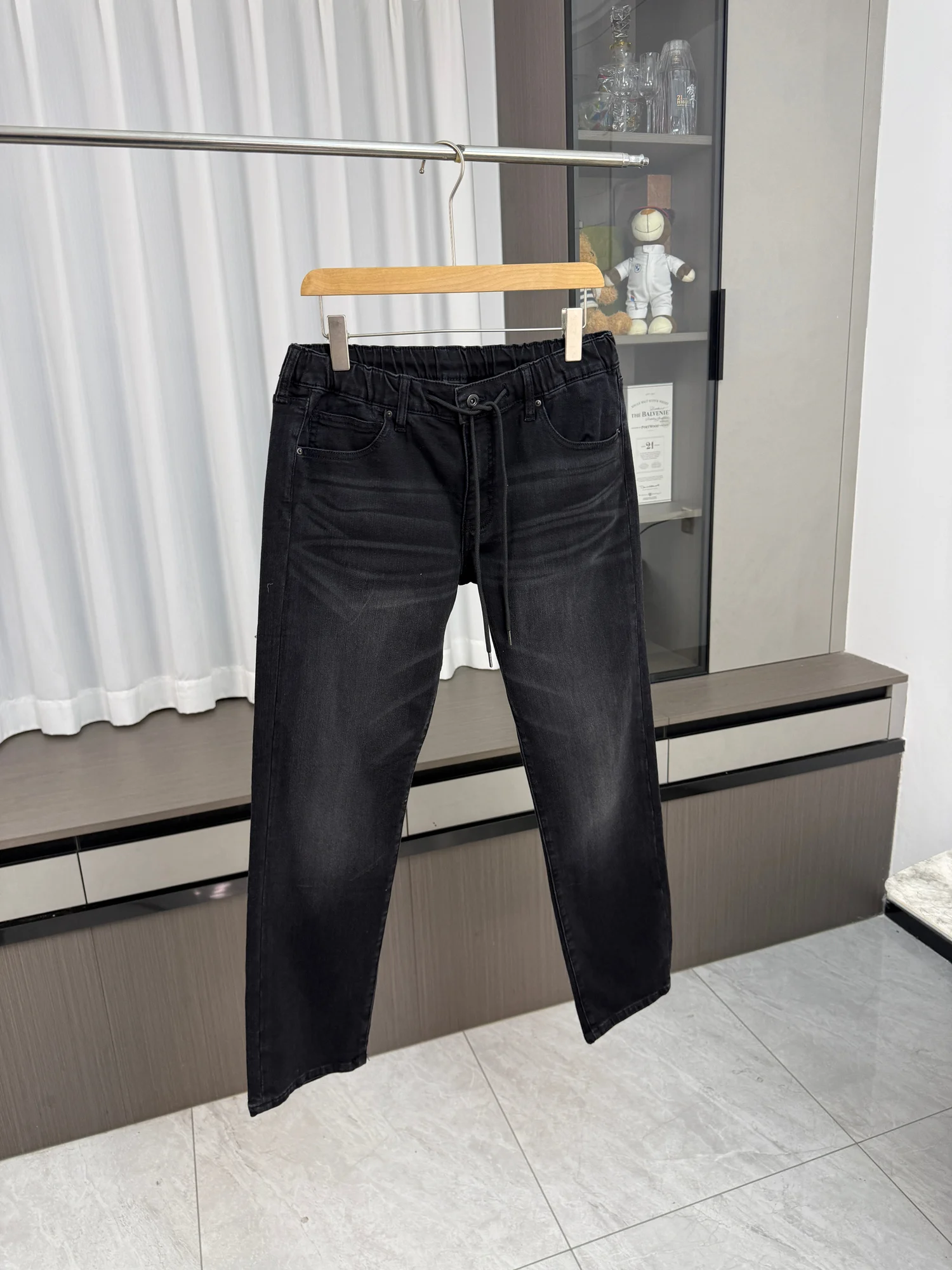 

Retro Washed Distressed Casual Straight Leg Elastic Jeans Men's Spring Fashion Urban Youth Daily Wear Breathable Comfortable