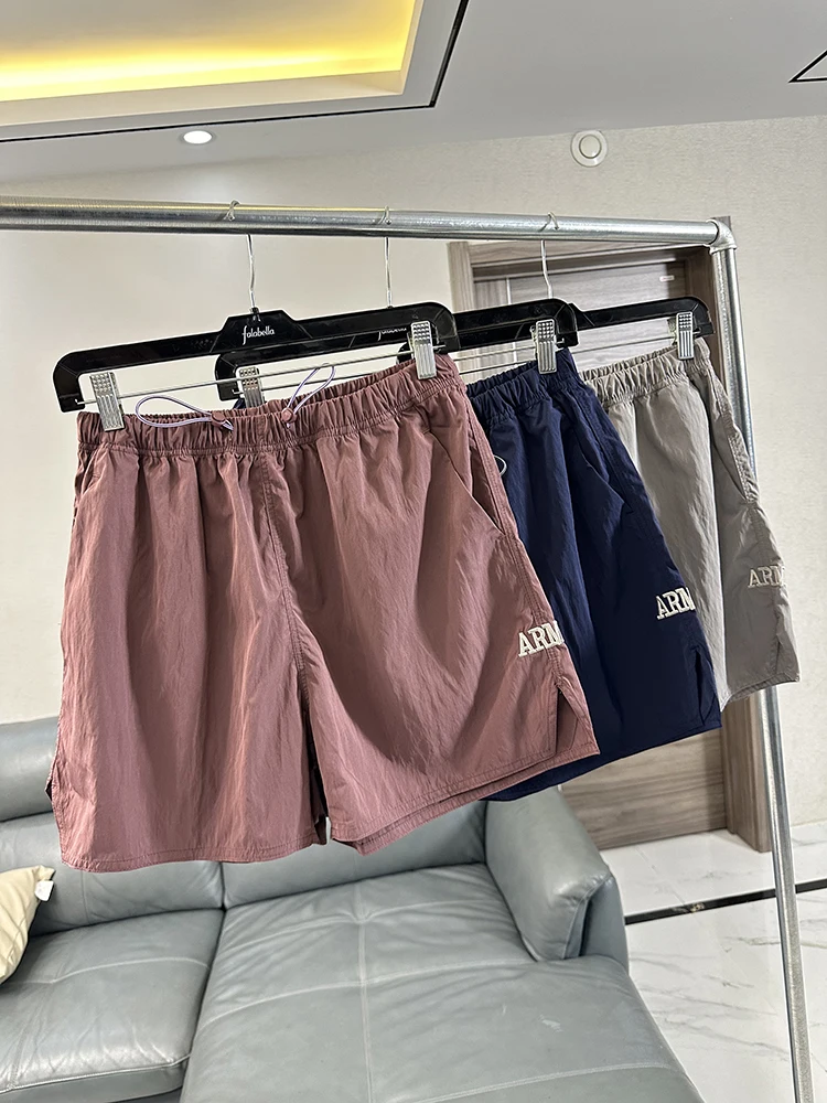 

Retro American Embroidery Men's Summer Qui Dry Outdoor Training Fitn Loose Straight Casual orts Youth Active Thin Model