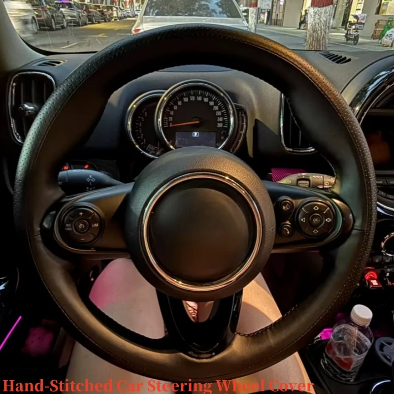 

Customizable Handmade Microfiber Leather Steering Wheel Cover For MINI JCW F56 Clubman Convertible Countryman 2014-2020