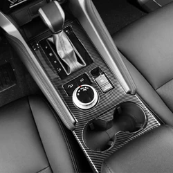 For Mitsubishi Pajero Sport QF 2020-2022 Car Accessories Carbon Fiber Style Gear Shift Panel Center Console Cover Trim Frame