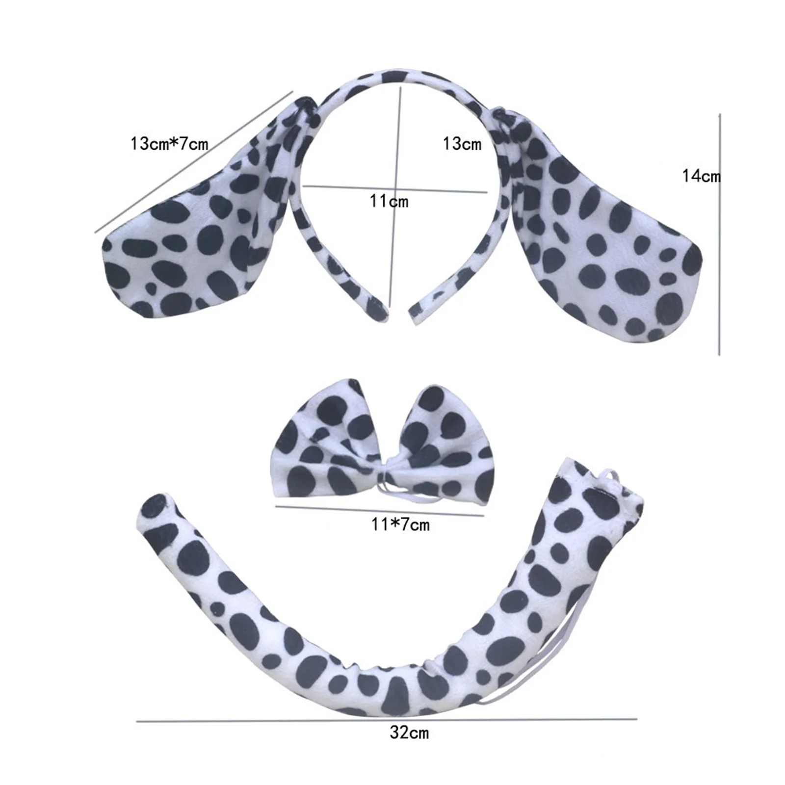 Kid Dog Costume Set Tutu Skirt Ears Headband Bow Tie Tail Props Fancy Dress Party Halloween Christmas Cosplay Accessories 2
