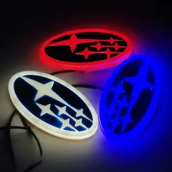 14X7.3cm Car Front Grille LED Rear Trunk Emblem Light Badge Sticker for Subaru STI Forester XV Outback Impreza Legacy WRX BRZ