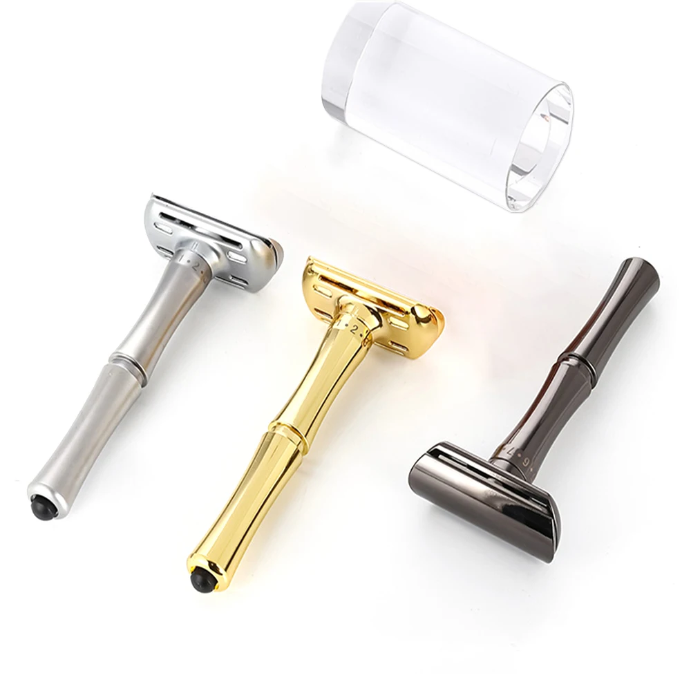 Whityle 02T Double Edge Safety Razor 8 Adjustable Sharpness Shaver With Stainless Steel Blades Twin Blade Shaving Razor for Man