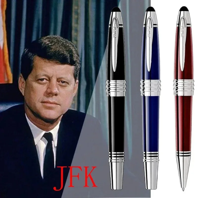 Luxury Mb John Kennedy Ballpoint Pen Metal Dark Blue Rollerball Pen with JFK Clip Serial Number Office School Stationery Gift