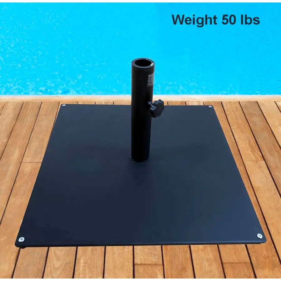 Base in lamiera d'acciaio, nera, 50 libbre