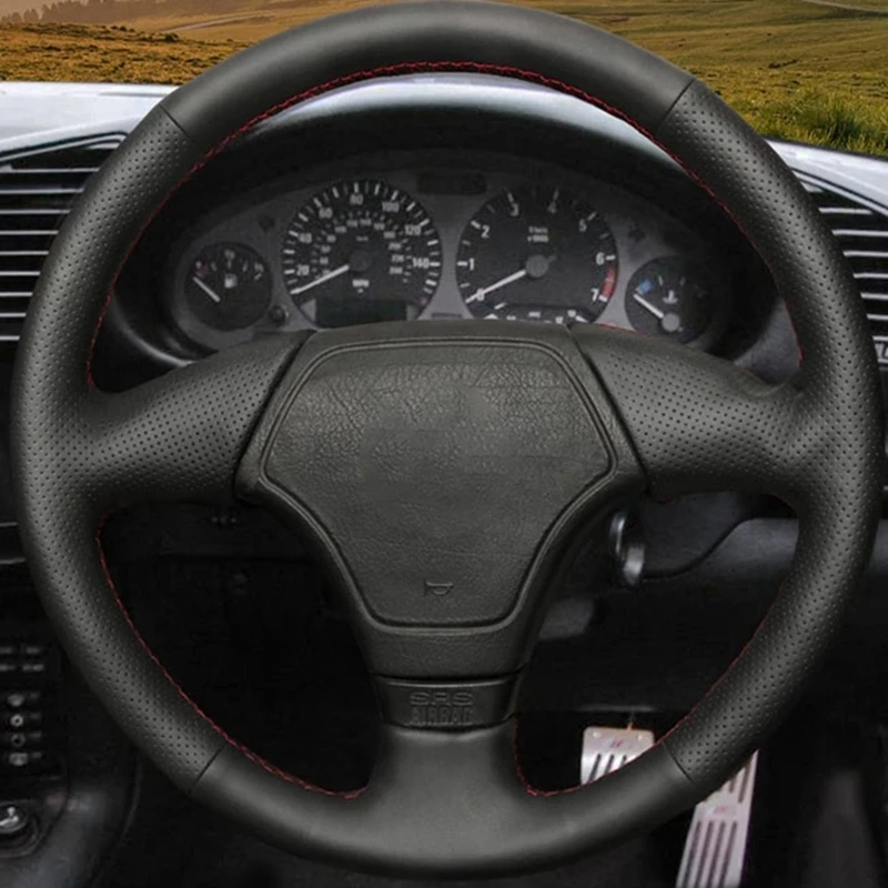 Custom Car Steering Wheel Braid Cover 100% Fit For BMW E36 1995-2000 E46 1998-2000 E39 1995-1999 E3 1995-1997 Car Accessories