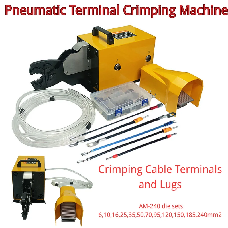 

Пневматический обжимной инструмент AM 240, машина для обжима клемм для обжима кабельных клемм и наконечников 6-240 мм2 с ножным переключателем