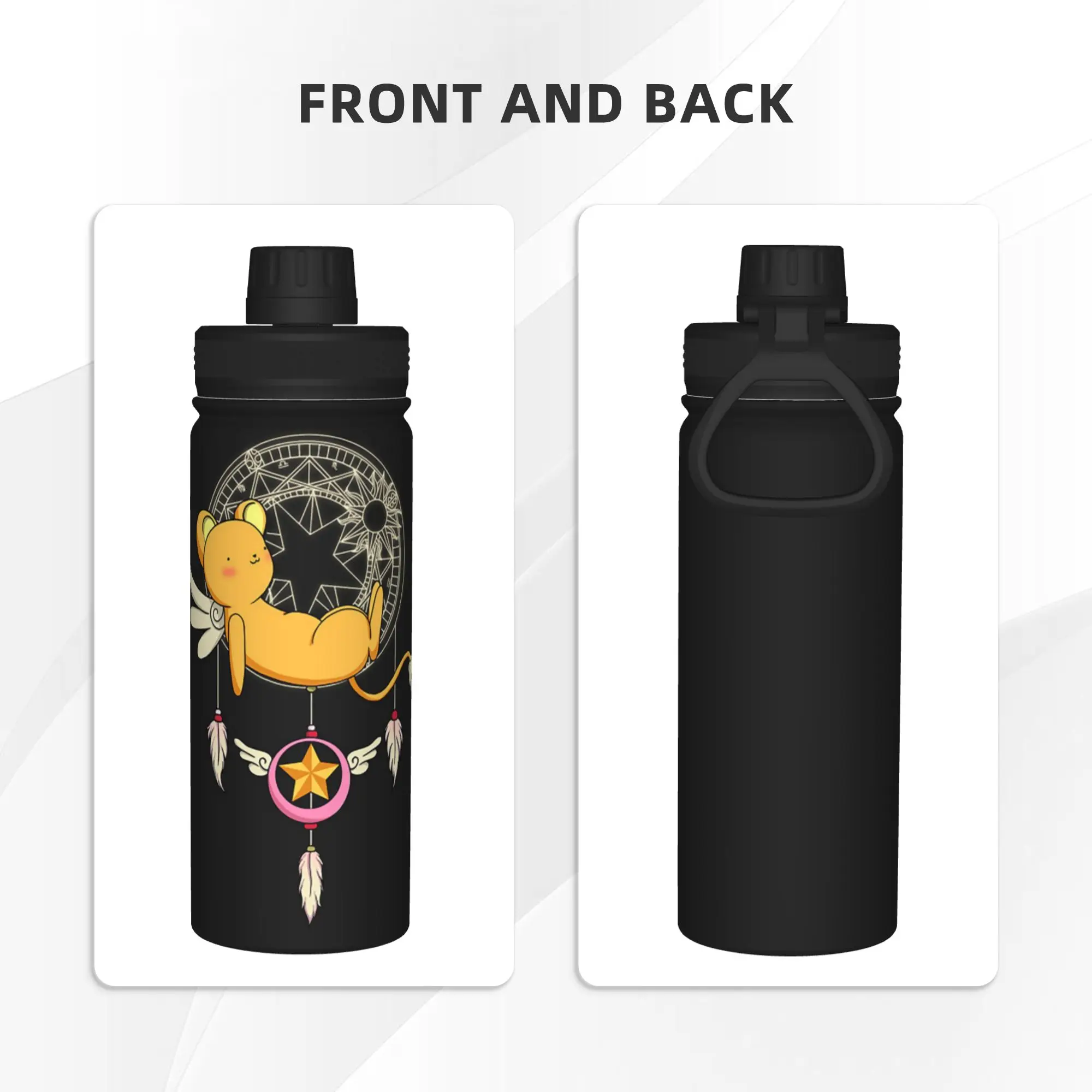 Cardcaptor Sakura Anime 18OZ Sports Insulated Kettle  Coffee Cups Stainless Steel Outdoor Mugs Water Bottle