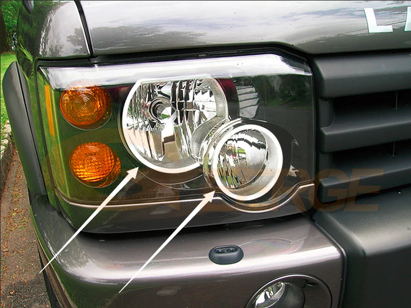 For Land Rover Discovery II 2 L318 2003 2004 Ultra Bright A/W Switchback Day Light Turn Signal SMD LED Angel Eyes Kit Halo Rings