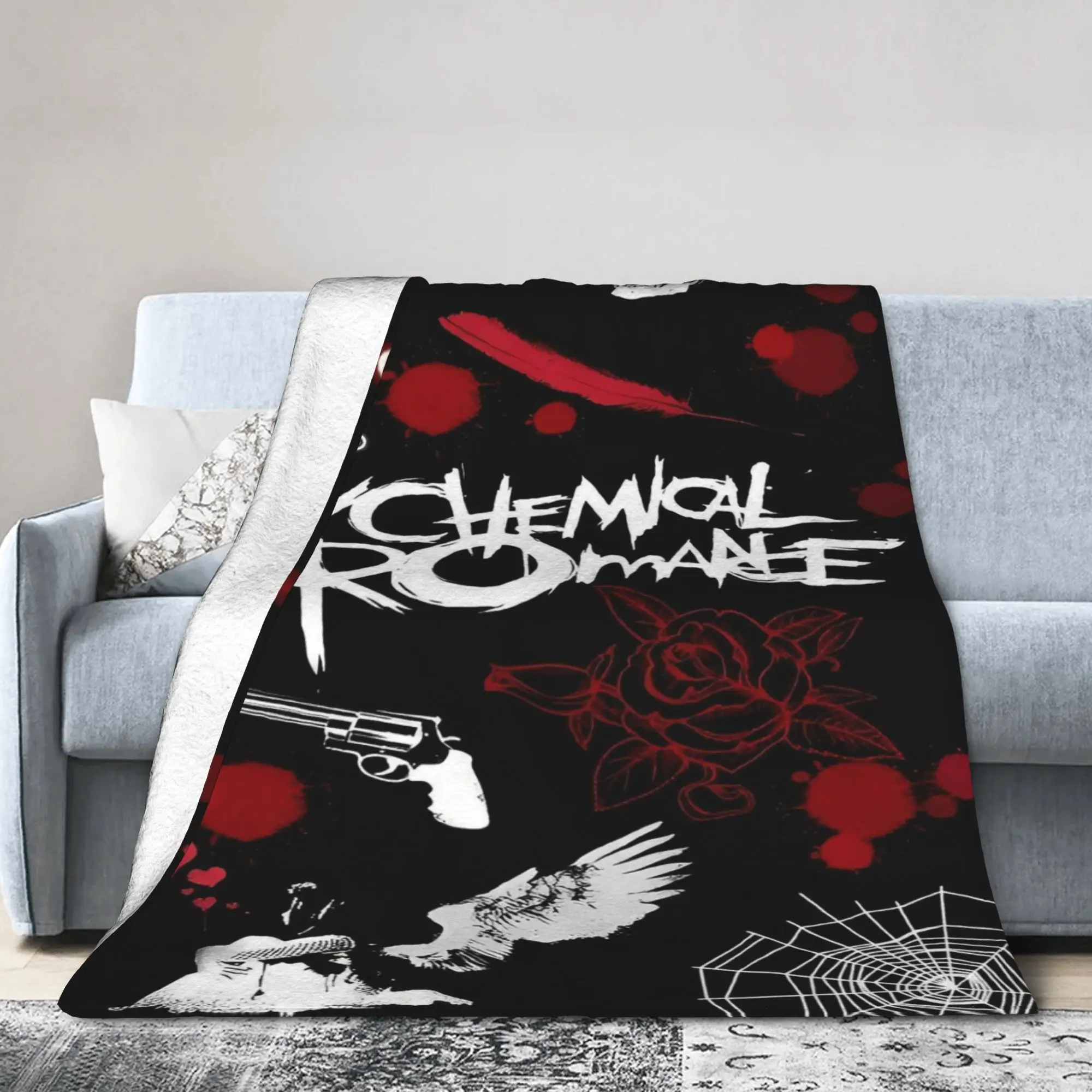 My Chemical Romance Music Band Blankets Punk Rock Flannel Novelty Breathable Throw Blanket for Chair Covering Sofa Textile Decor