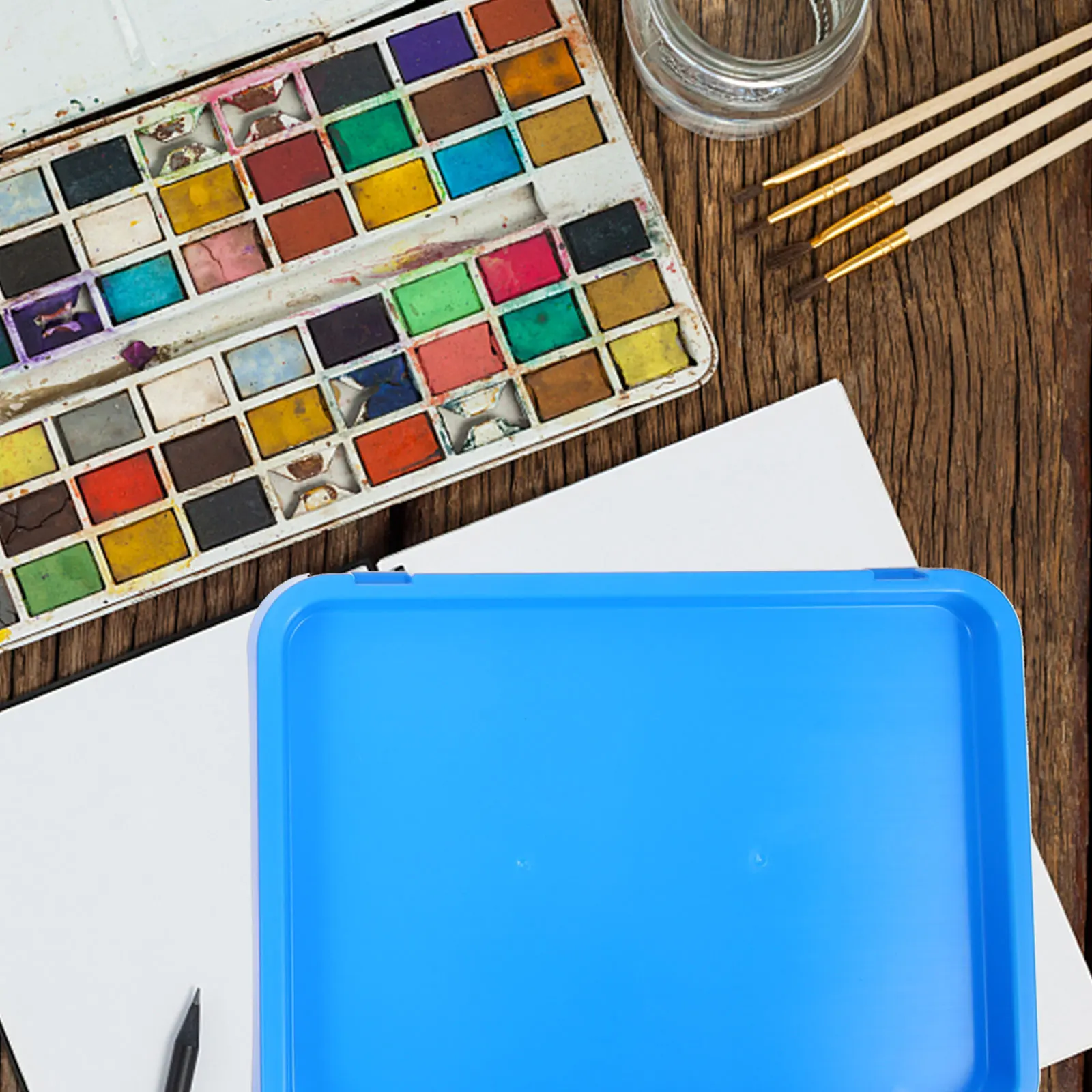 

Palette Paint Box Color Mixing Tray Home Pallet Water Mixer Plate Painting Art Trays Kids DIY Craft ABS Lightweight Easy Use
