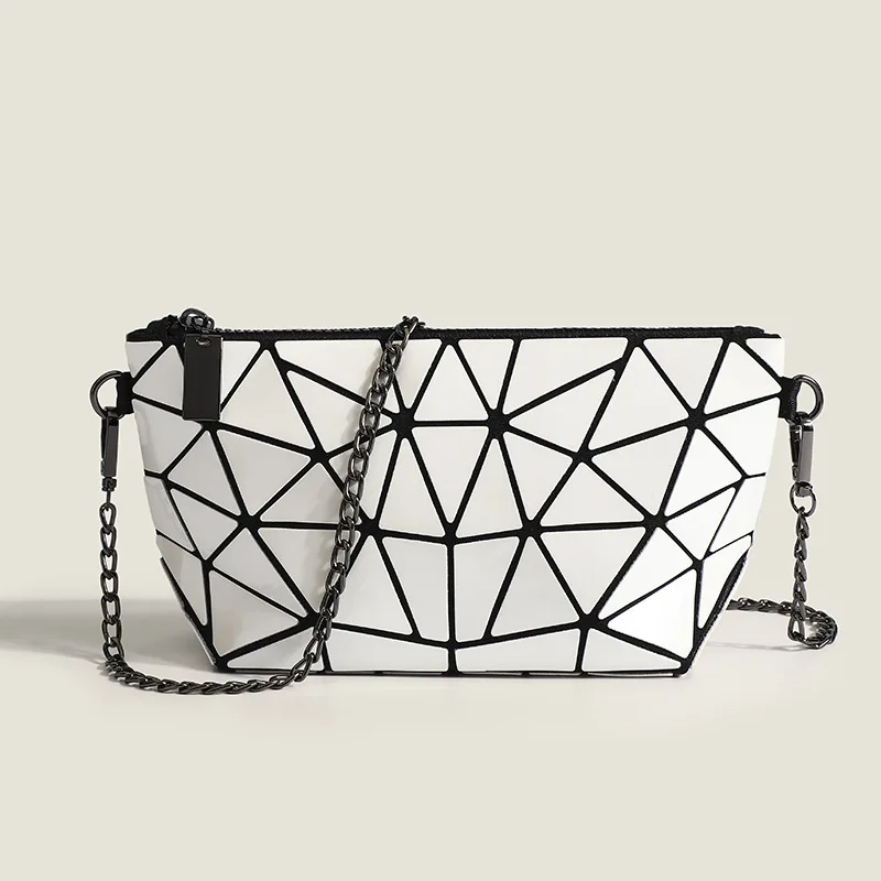 2024 Summer New Niche Design Geometric Luminous Small Bag, Chain Single Shoulder Crossbody Dumpling Bag, Mini Bag Hand Bags