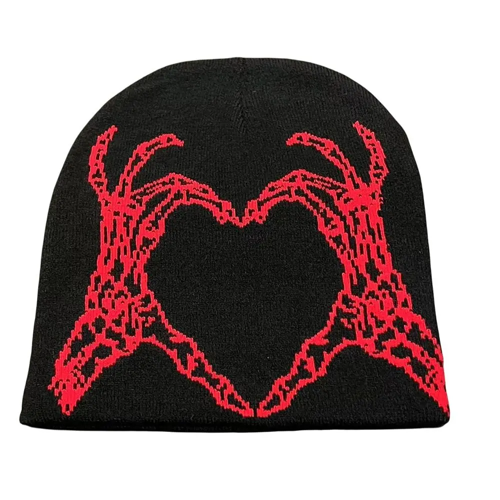 Knitting Cap Hat for Men and Women Beanie Bonnet Skull Gothic Wool Acrylic Warm Casual Skullies Y2k Ins Hip Hop Cap Cold Cap