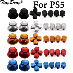 TingDong Metal Thumbsticks Dpad ABXY Buttons Aluminum Analog Thumbsticks & Action Buttons & Direction Keys for PS5 Controller