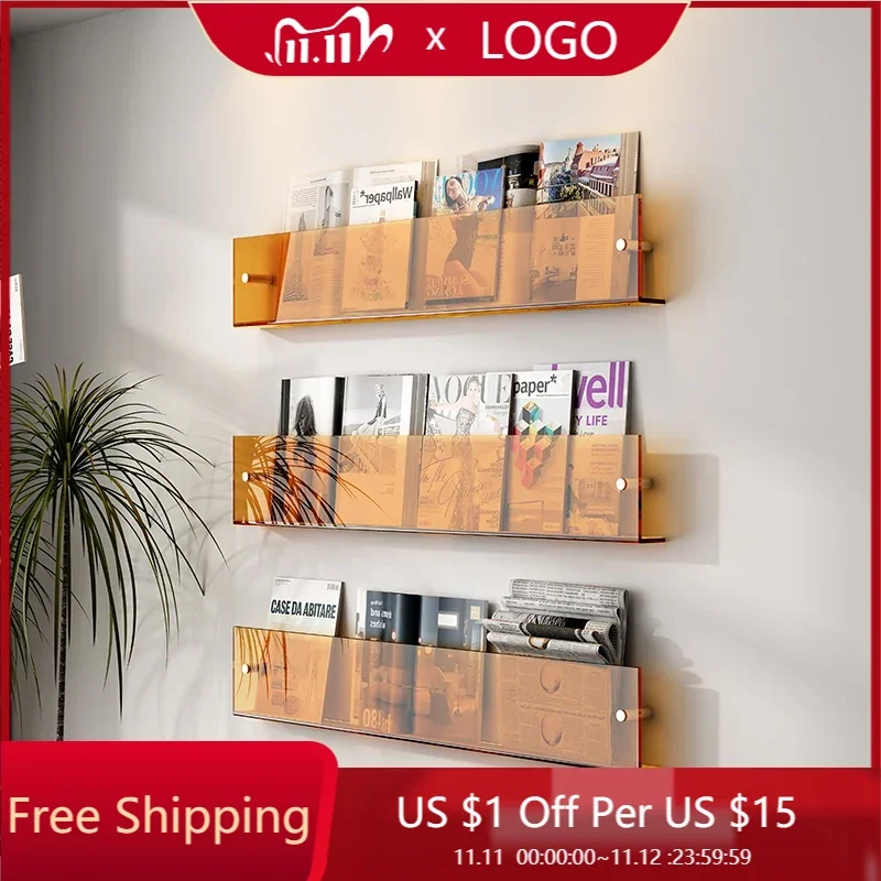 

Acrylic Modern Magazine Racks Display Shelves Mobile Closet Magazine Racks Wall Minimalist Estante Para Livros Nordic Furnitures